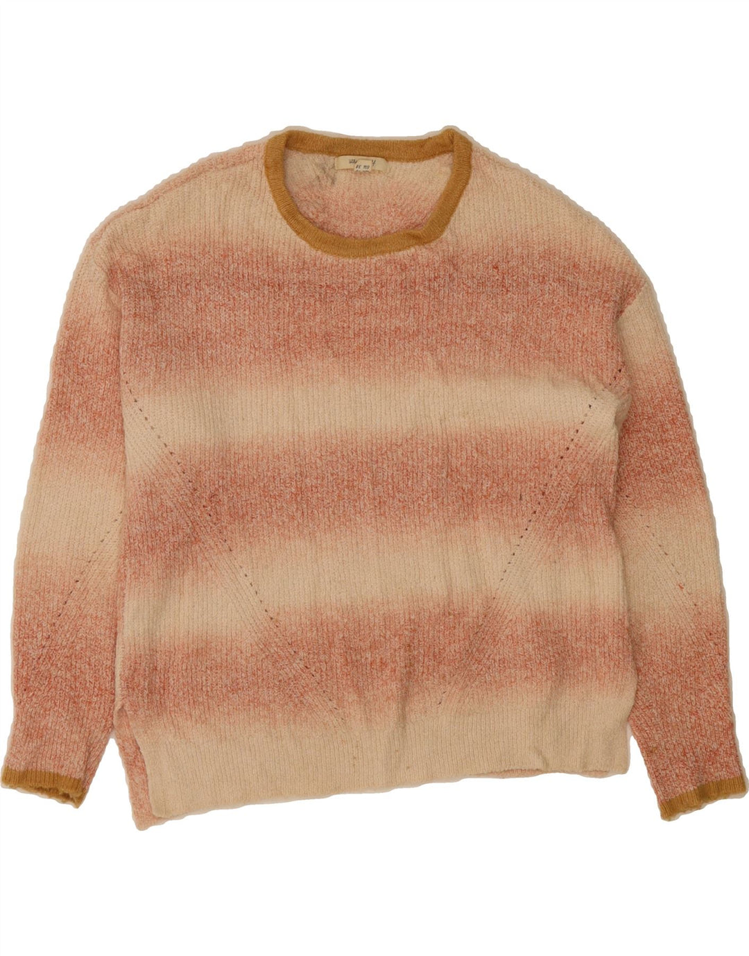 WHITE STUFF Womens Crew Neck Jumper Sweater UK 10 Small  Beige Striped Vintage White Stuff and Second-Hand White Stuff from Messina Hembry 