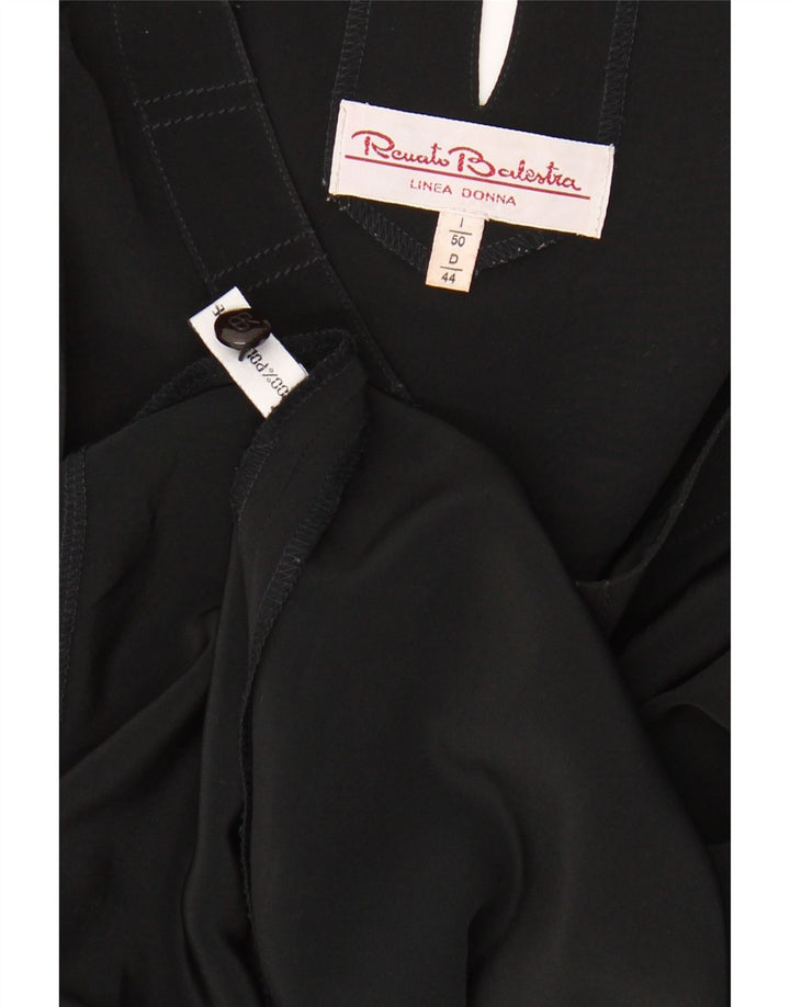 RENATO BALESTRA Womens Sleeveless Blouse Top IT 50 XL Black Polyester