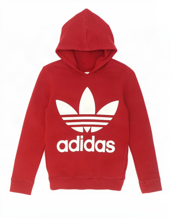 Felpa con cappuccio grafica da uomo Adidas UK 10 piccola in cotone rosso