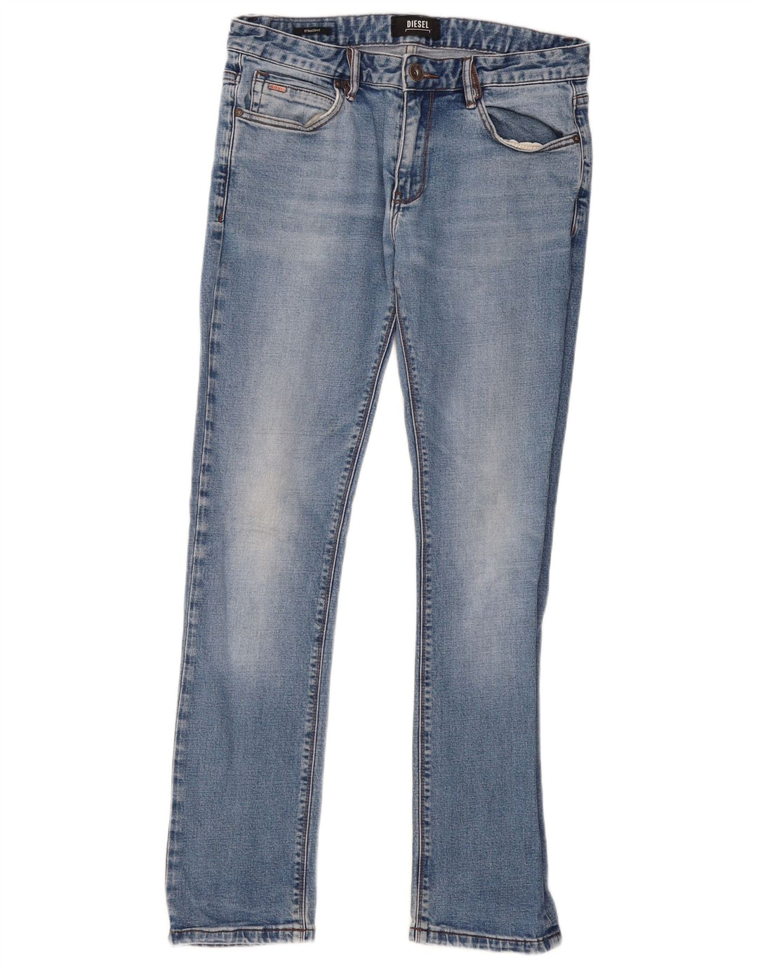 Diesel Mens Straight Jeans W32 L32 Blue Cotton