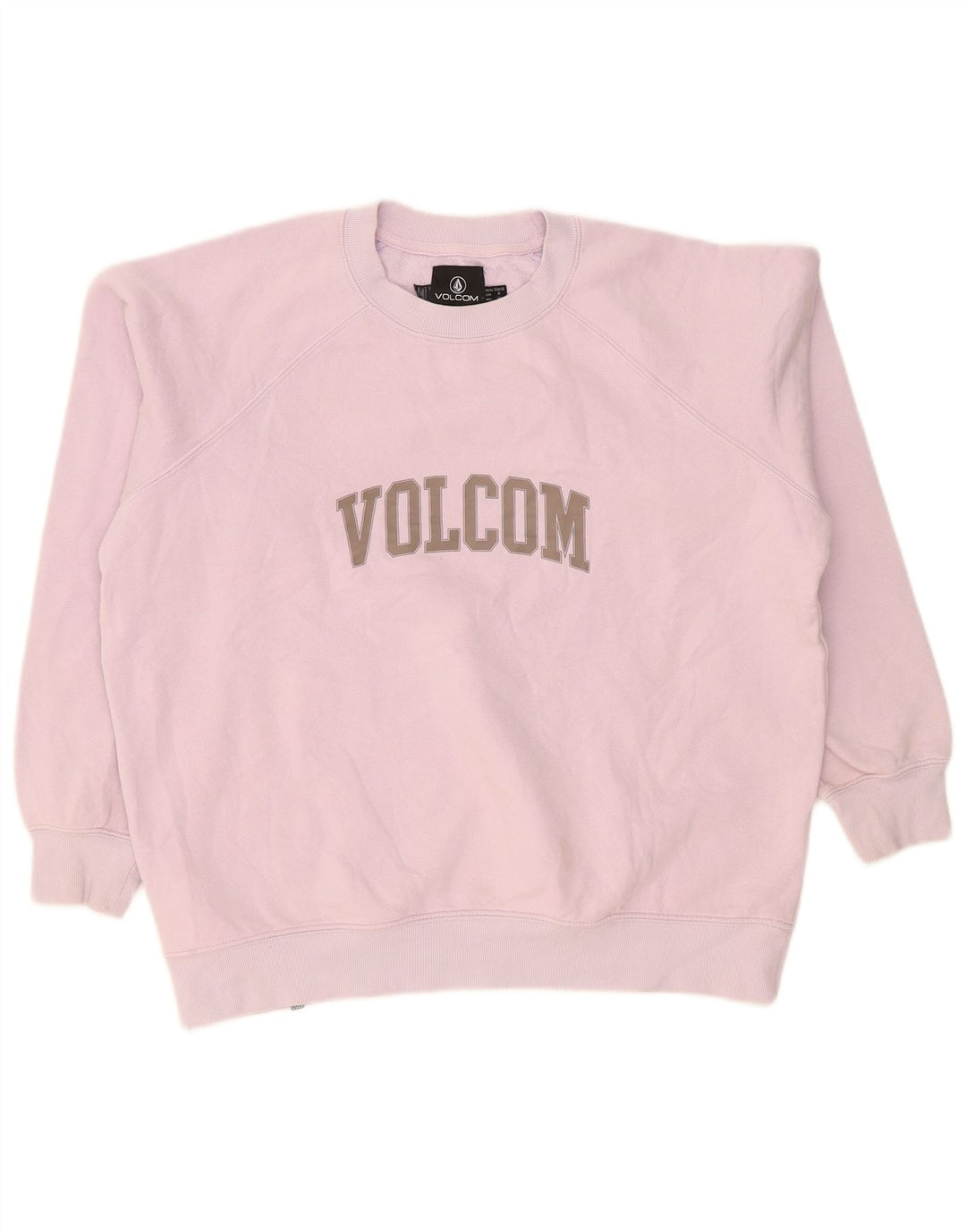 Volcom Женский свободный свитер с рисунком, размер США 4/6, маленький розовый хлопок