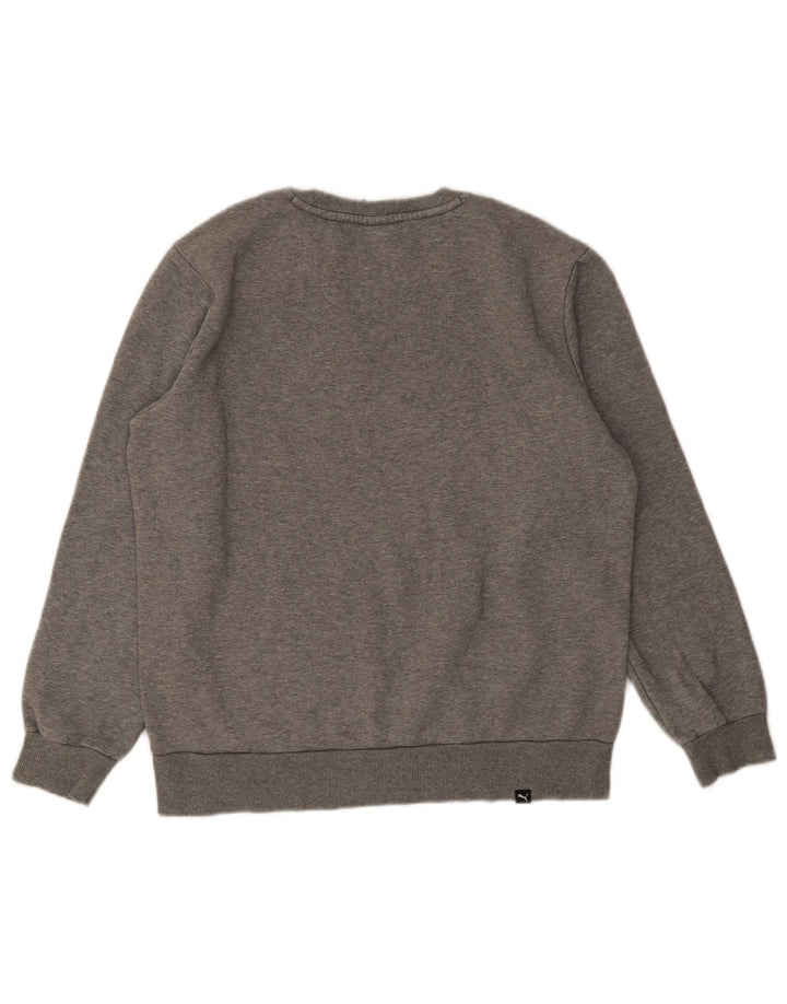 PUMA Mens Graphic Sweatshirt Jumper Medium Grey Flecked Cotton
