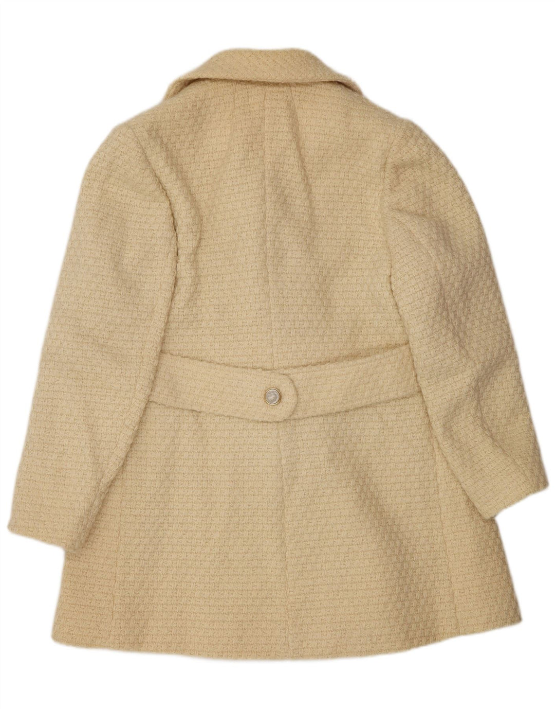 Vintage Dame Dobbeltradet Frakke UK 14 Medium Beige