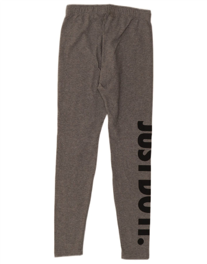 Nike Dame Grafiske Leggings UK 10 Small Grey Bomuld