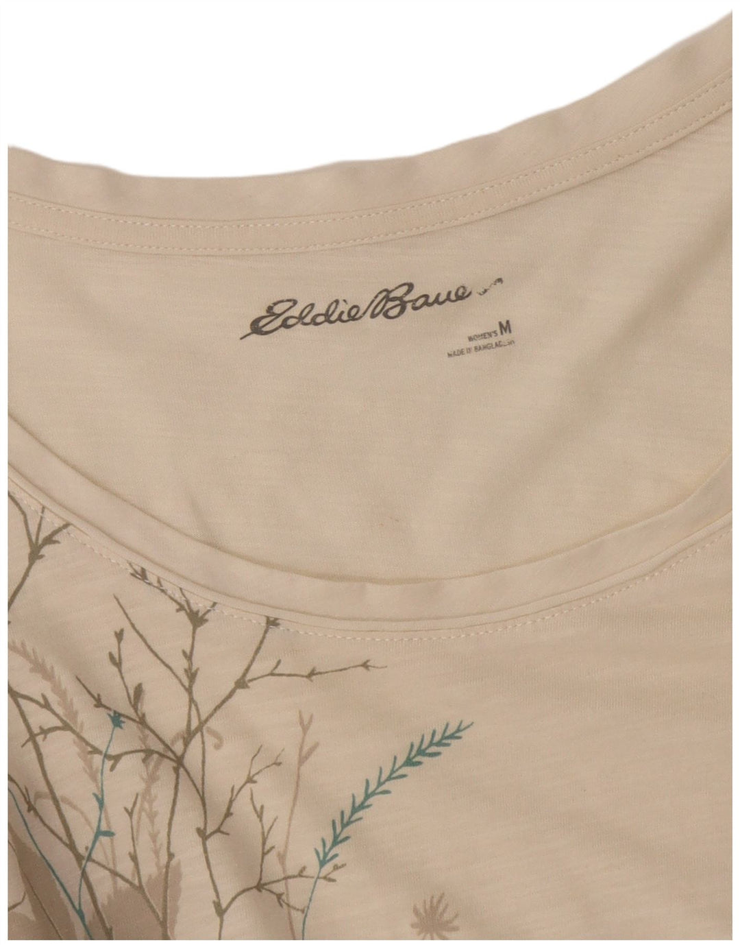 Eddie Bauer Womens Tunic Top UK 12 Medium Off White Floral