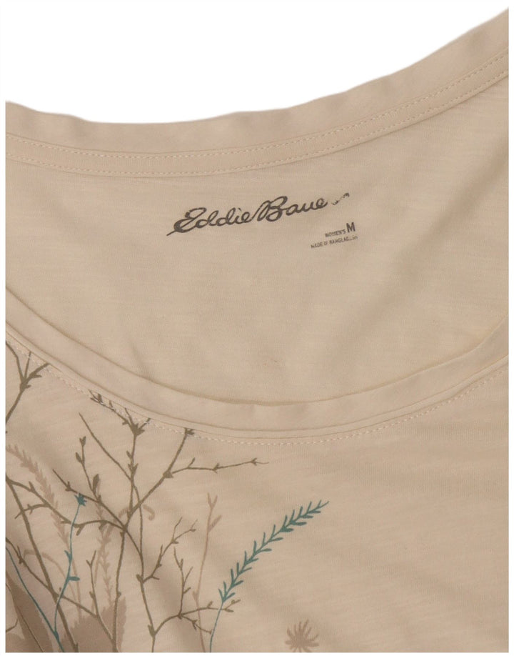 Eddie Bauer Womens Tunic Top UK 12 Medium Off White Floral