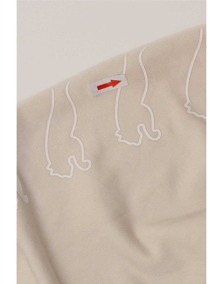 Felpa da donna con grafica corta oversize Puma da donna, taglia UK 16, taglia grande, beige