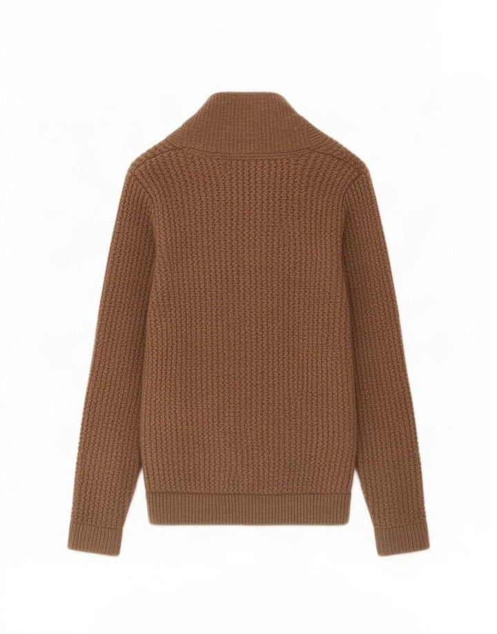 William Hunt Mens Cardigan Sweater Small Brown Lambswool