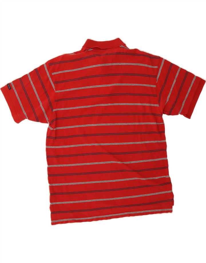 IZOD Mens Polo Shirt Large Red Striped Cotton Vintage Izod and Second-Hand Izod from Messina Hembry 