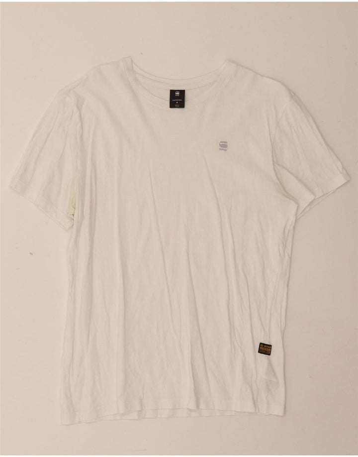 G-Star Mens T-Shirt Top Medium White Cotton