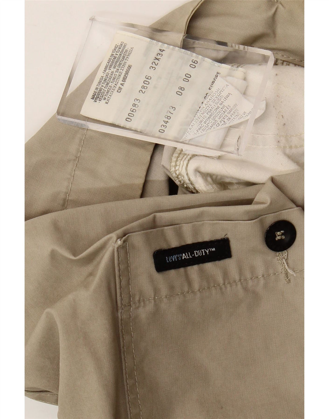 Levi's Mens Straight Cargo Trousers W32 L31 Beige Cotton