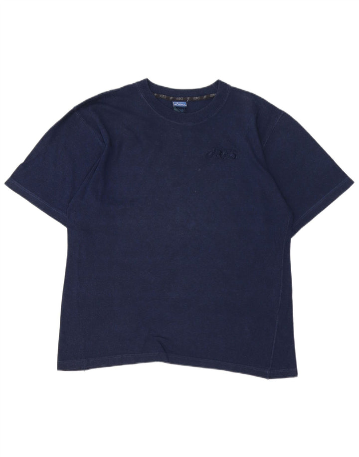 T-shirt da uomo Asics Top in cotone blu navy medio