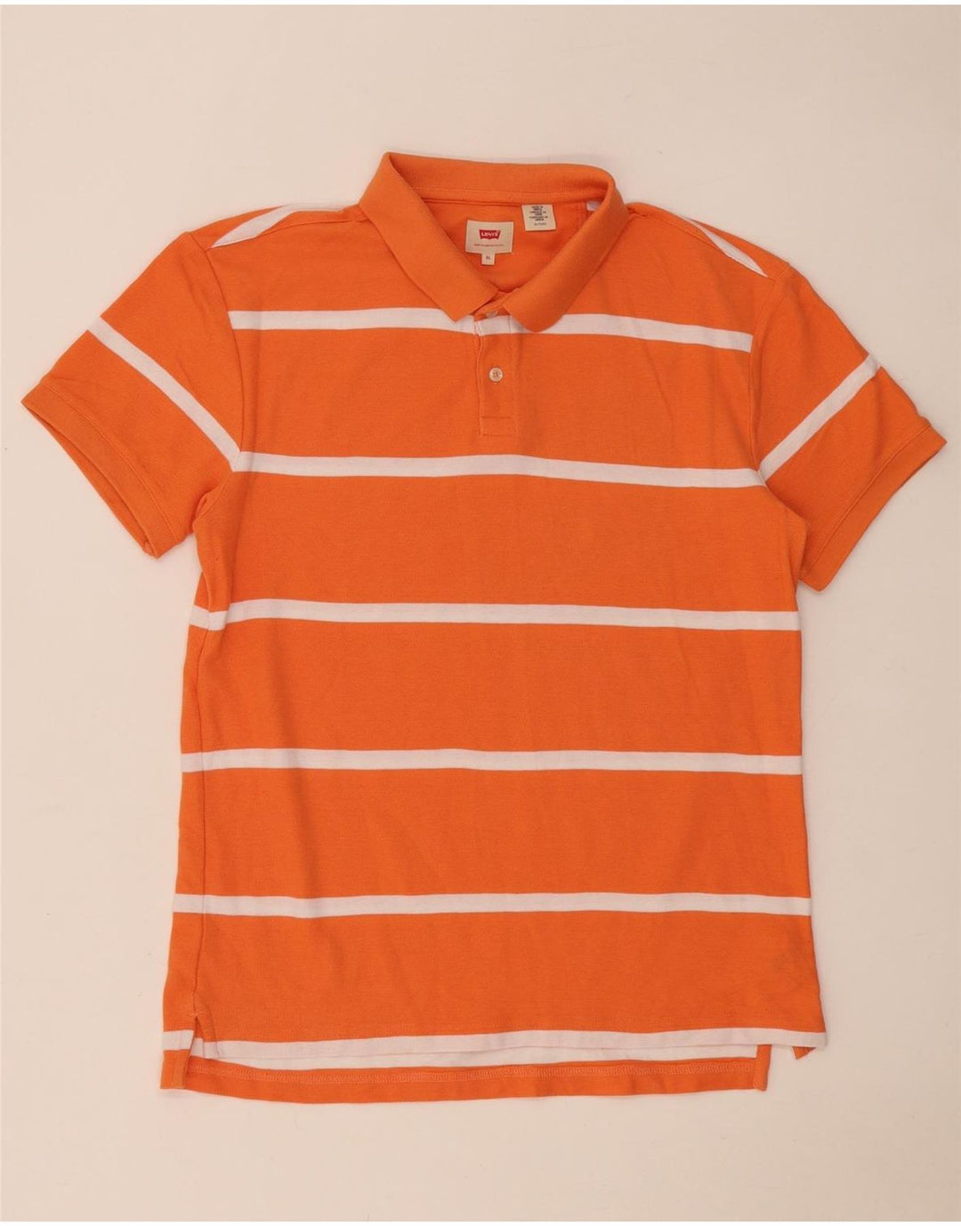 Polo Levi's da uomo XL in cotone a righe arancioni