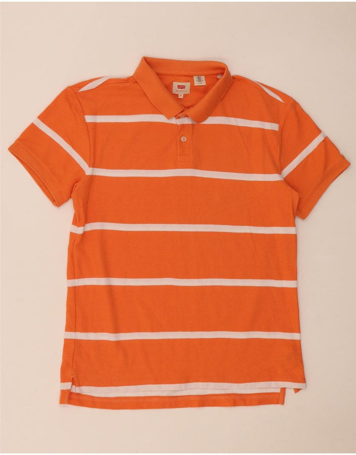 Polo Levi's da uomo XL in cotone a righe arancioni
