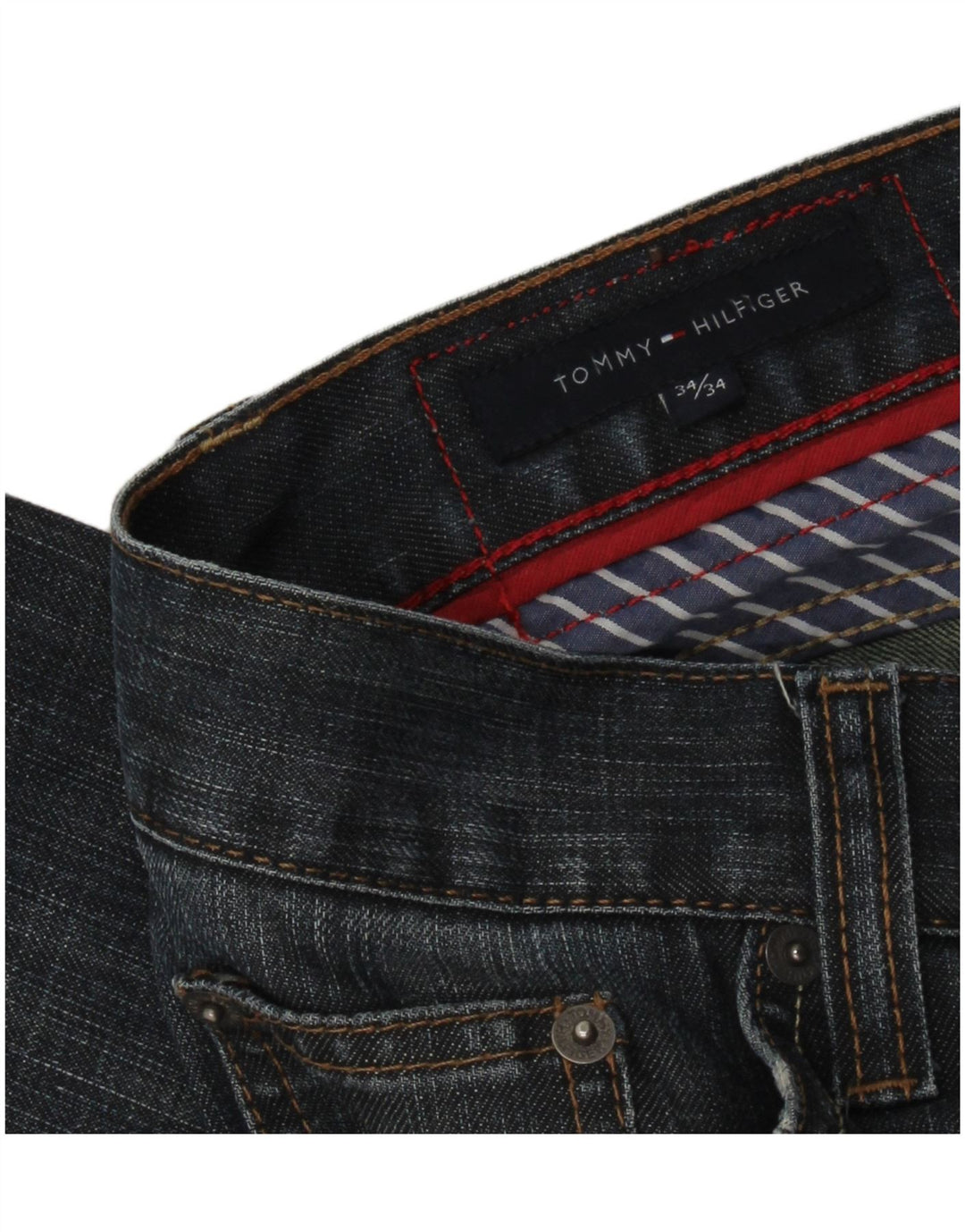TOMMY HILFIGER Jeans dritti da uomo W34 L30 Blu