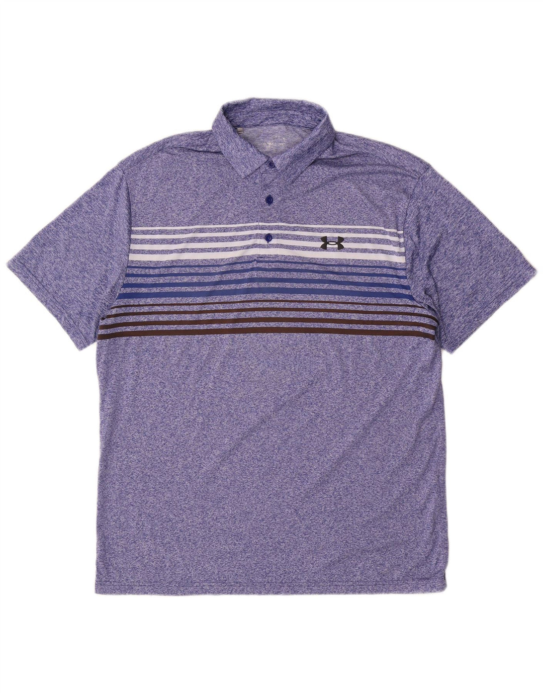 Under Armour Mens Polo Shirt Large Blue Striped