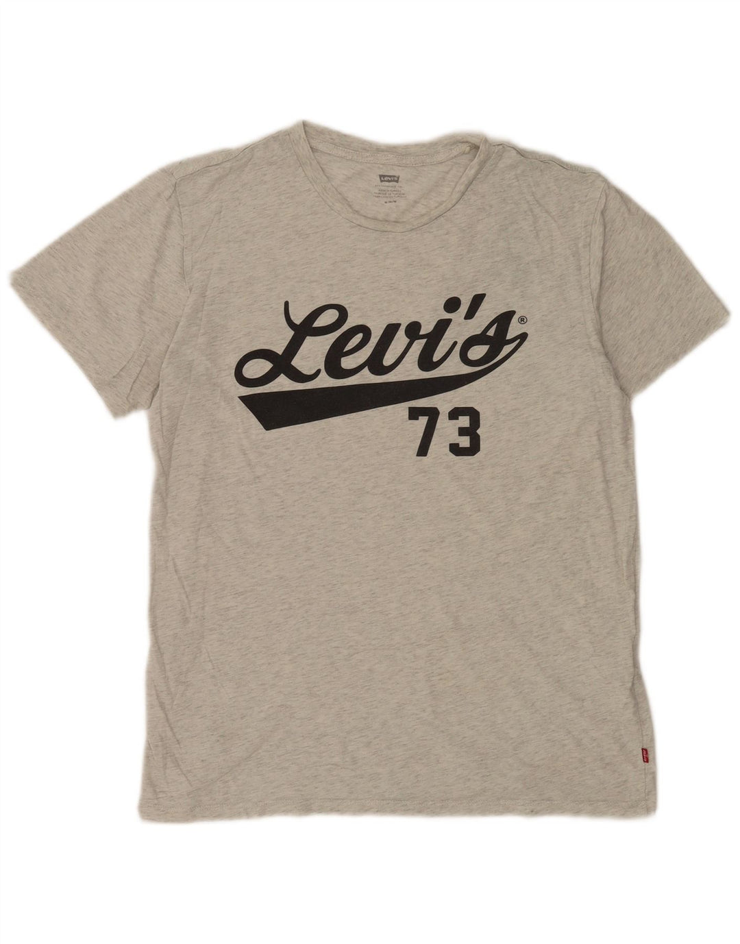 Мужская футболка с рисунком Levi's, хлопковый топ среднего серого цвета с крапинками