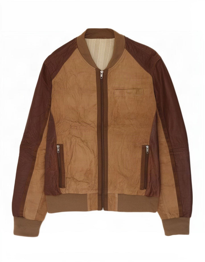 Giacca in Pelle Donna OVS IT 48 Marrone Medio Colourblock