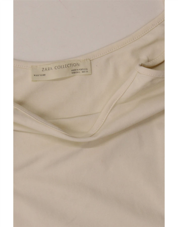 ZARA Womens Cami Top UK 14 Large Off White