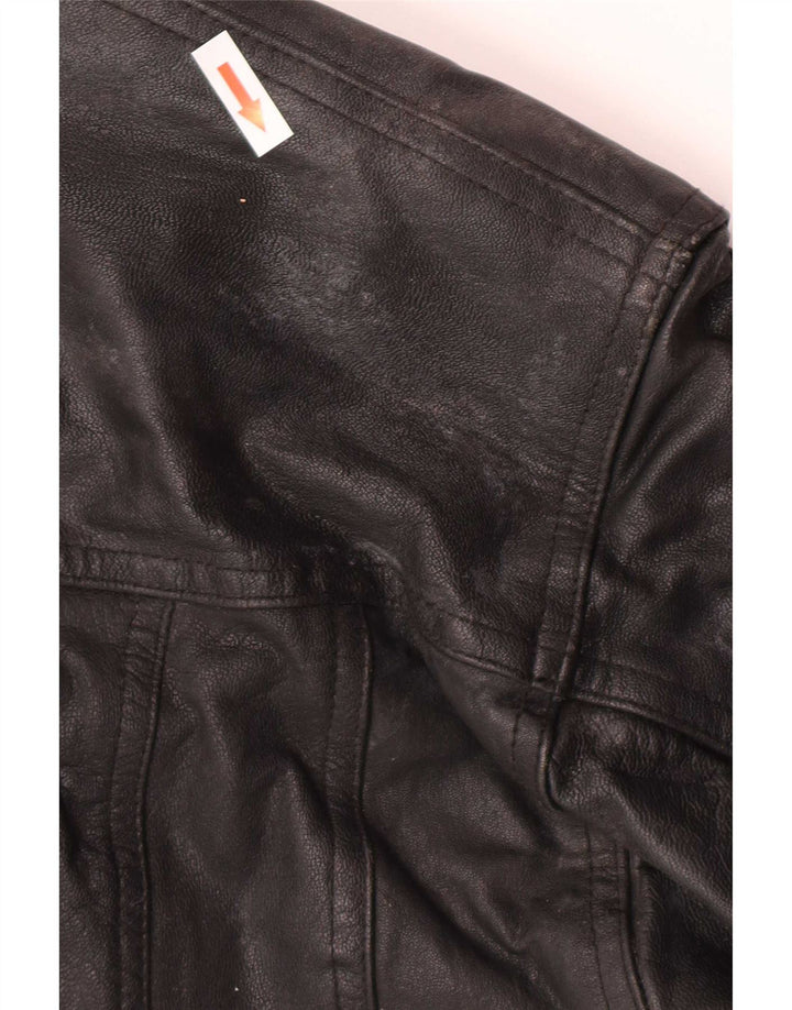 Giacca in pelle da uomo Milan UK 40 grande nera