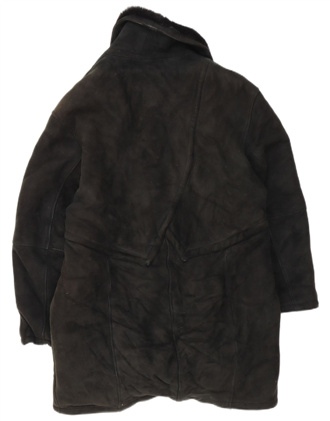 Vintage Womens Oversized Shearling Coat IT 46 Large Black Shearling
