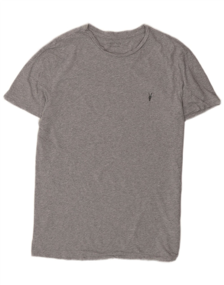 All Saints Mens T-Shirt Top Small Grey Cotton