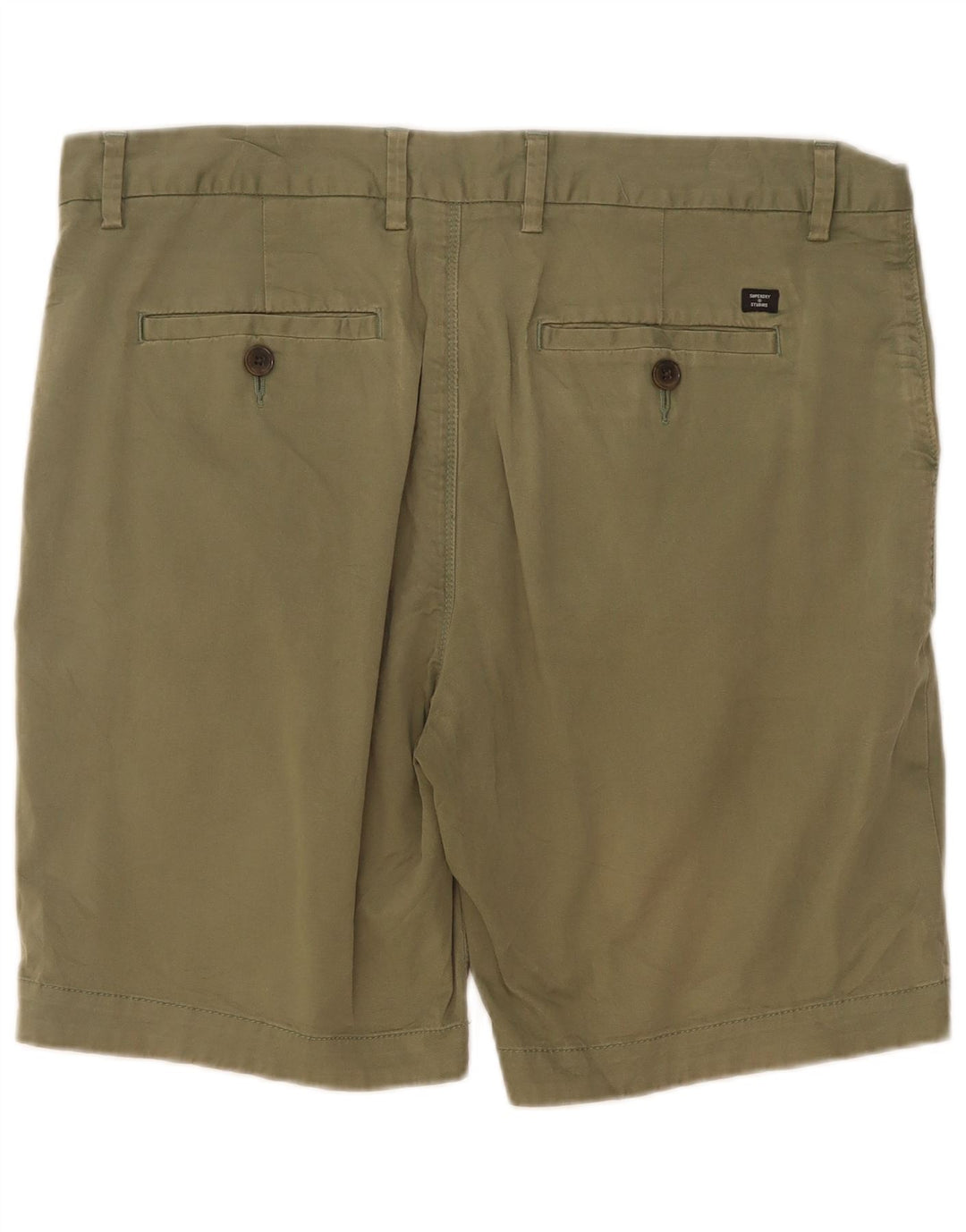 Superdry Mens Chino Shorts W34 Large Green Cotton