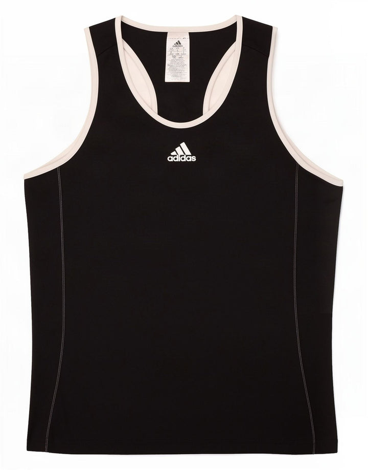Adidas Womens Vest Top UK 16/18 Large Black Polyester
