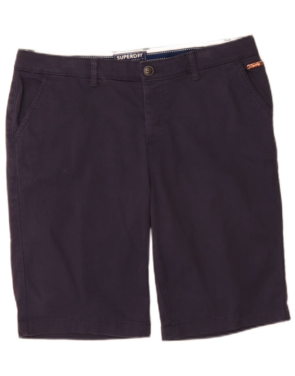 Superdry ženske obične chino kratke hlače UK 12 srednje W32 tamnoplavi pamuk