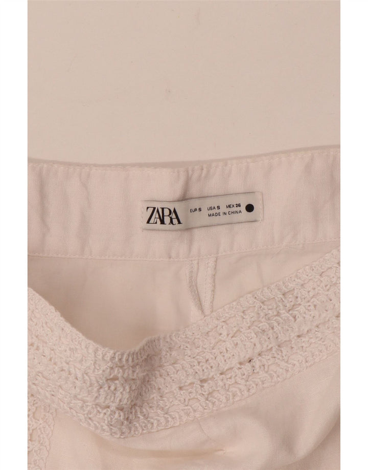 Pantaloni scurți casual pentru femei Zara Mici W26 Alb