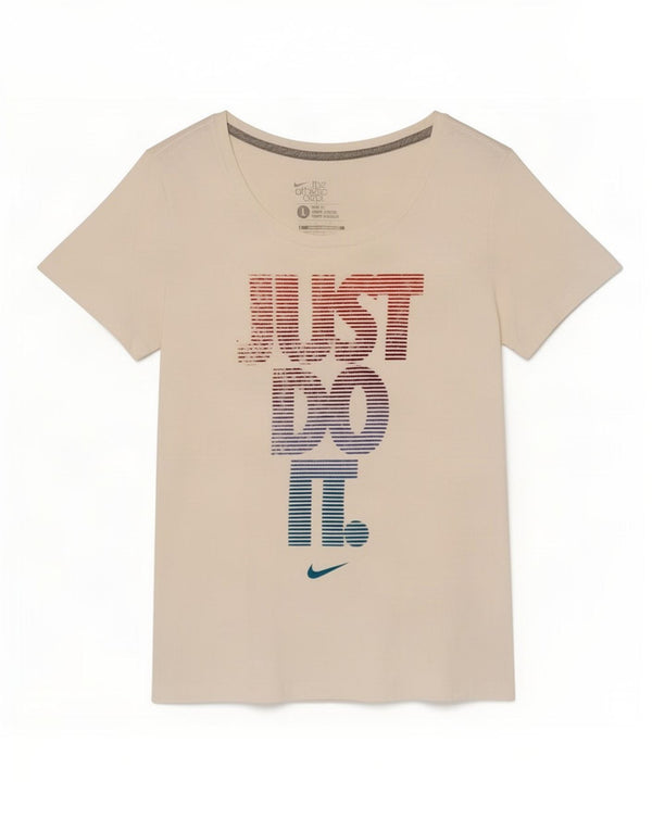 T-shirt grafica Nike da donna slim fit, taglia UK 14, grande, cotone bianco