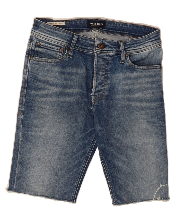 JACK & JONES Mens Clark Regular Fit Denim Shorts W29 Small Blue Cotton Vintage Jack & Jones and Second-Hand Jack & Jones from Messina Hembry 