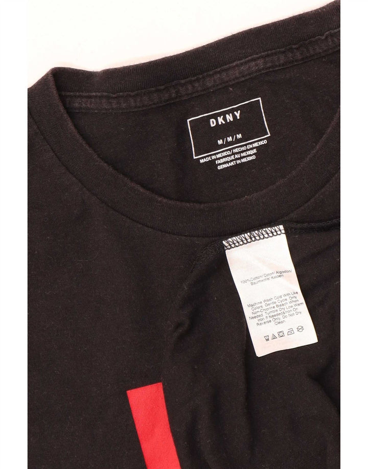 Dkny Mens Graphic T-Shirt Top Medium Black Cotton
