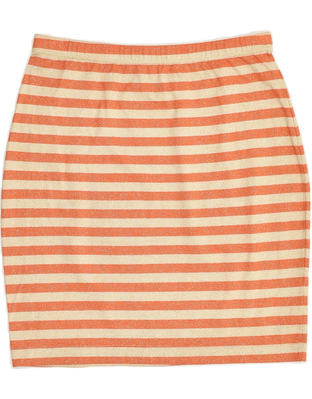 VINTAGE Womens Pencil Skirt IT 44 Medium W27 Orange Striped Viscose | Vintage Vintage | Thrift | Second-Hand Vintage | Used Clothing | Messina Hembry 