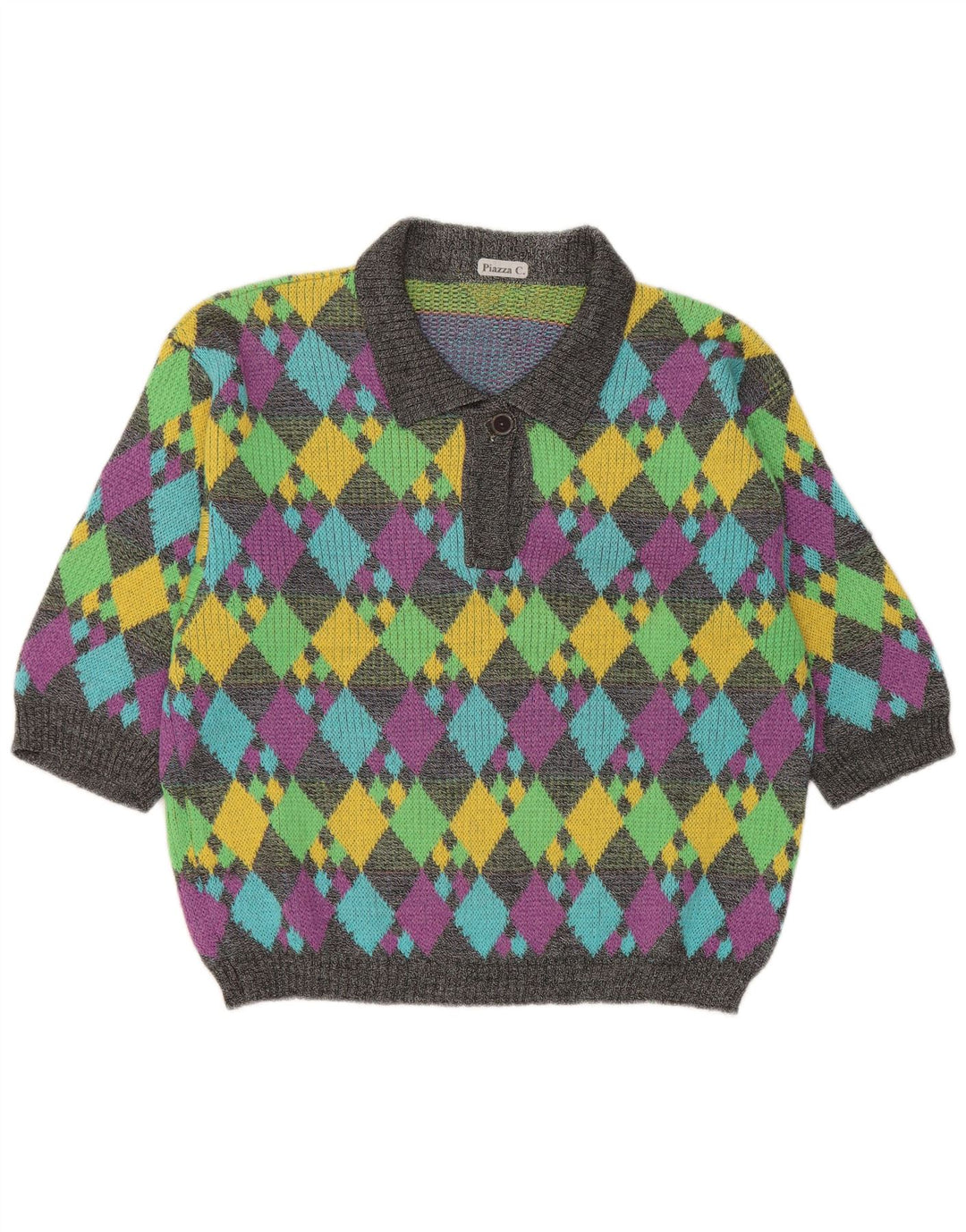Piazza Womens Polo Neck Jumper Sweater UK 14 Medium Multicoloured