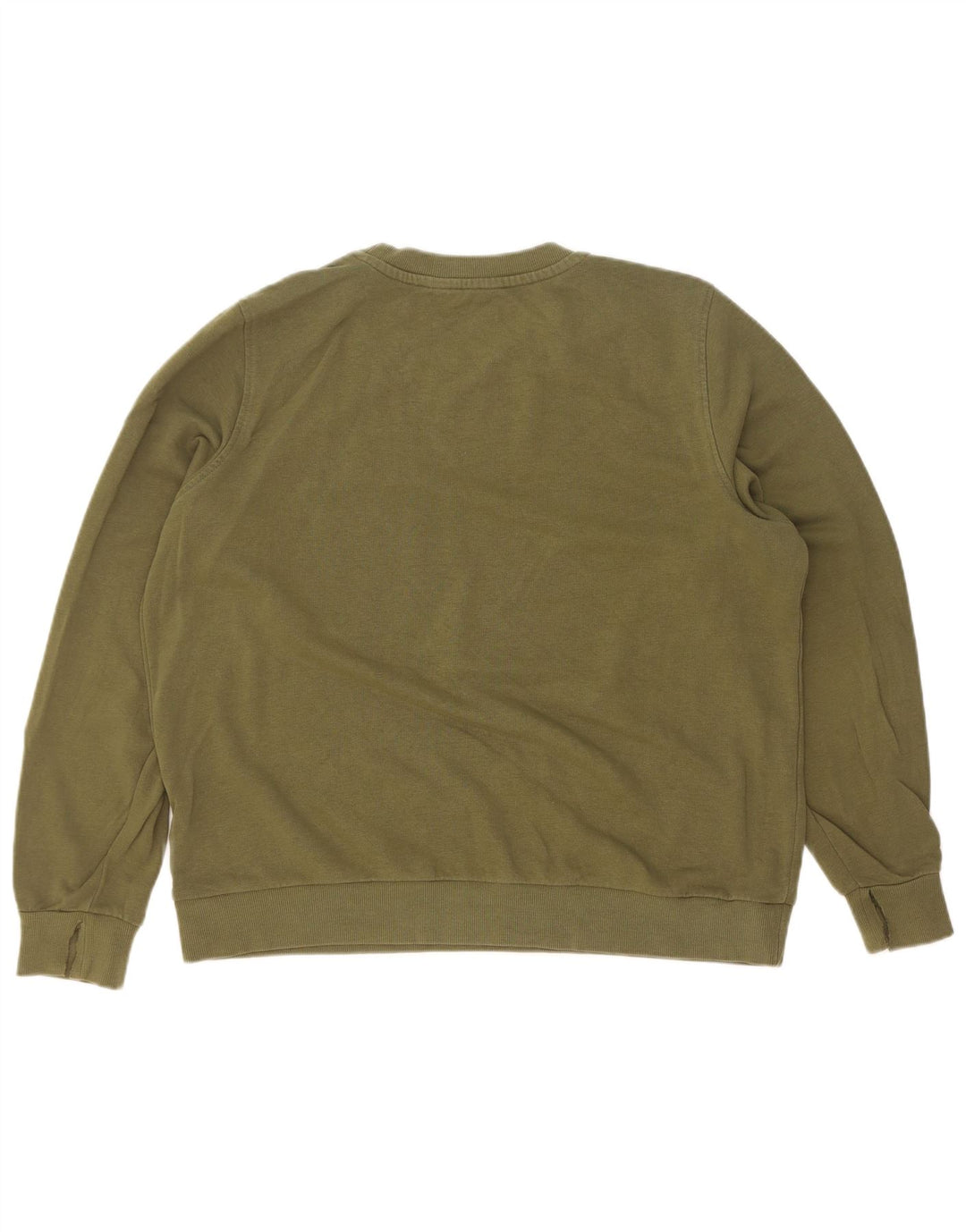 Marks & Spencer Womens Sweatshirt Jumper UK 16 Large Khaki Cotton