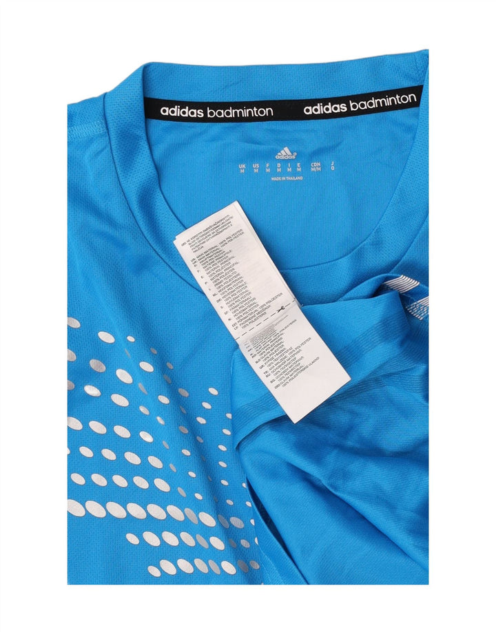 Adidas T-shirt top mellemblå plettet polyester til mænd