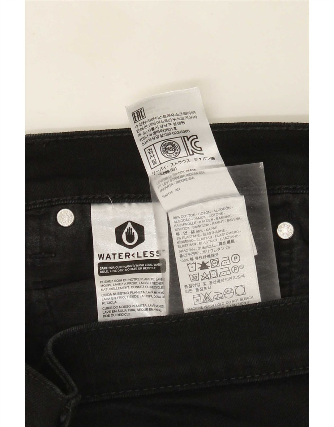 Levi's Womens Slim Jeans W36 L31 Black Cotton