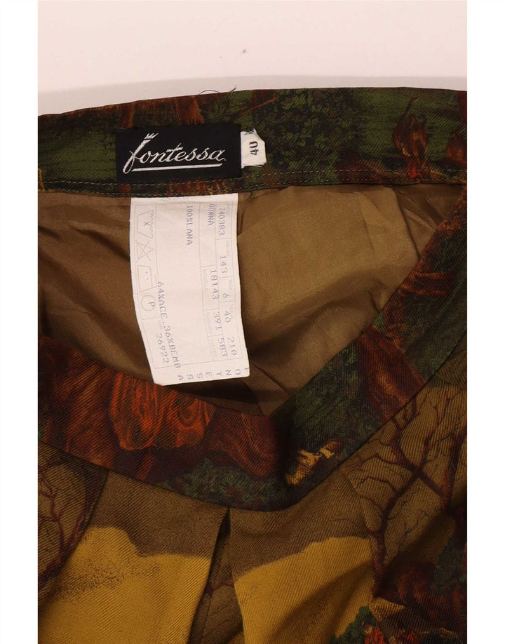 Vintage Womens Abstract Pattern Capri Trousers IT 40 Small W24 L18 Multicol