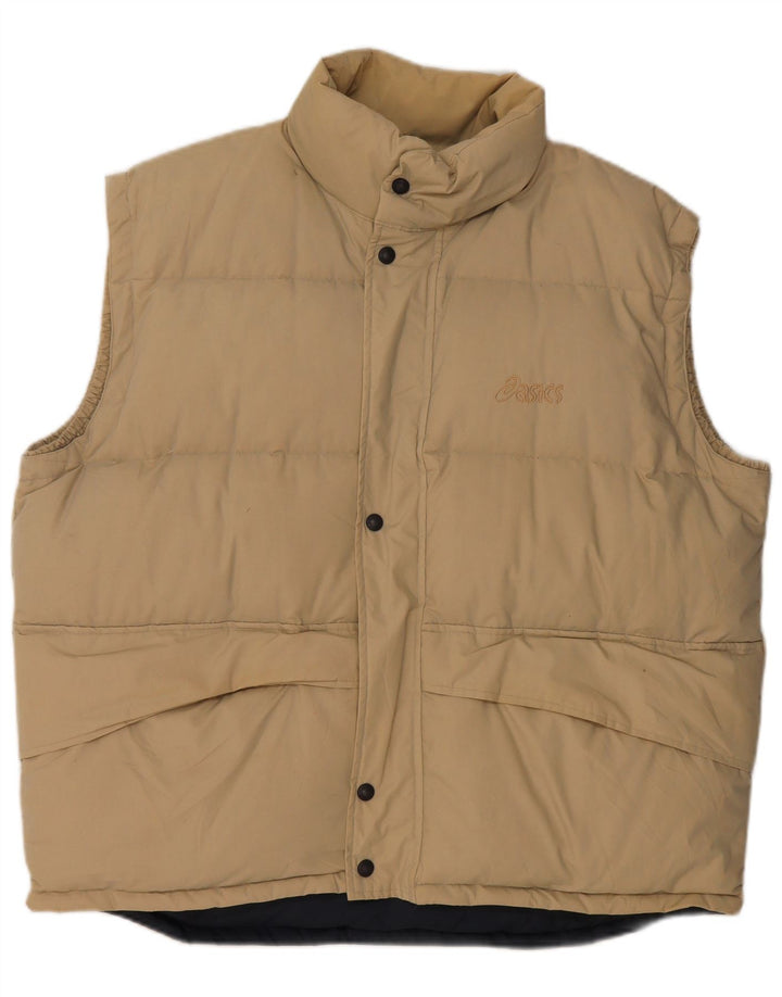 Asics Mens Padded Gilet UK 42 XL Beige Polyester