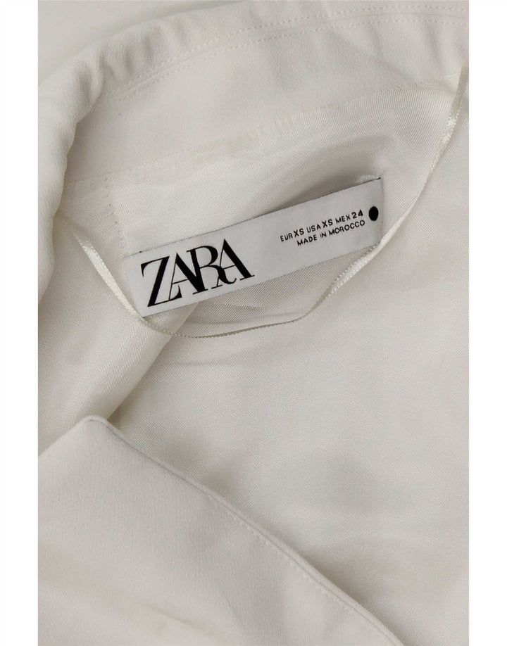 Zara Womens Regular Longline Waistcoat UK 6 XS White