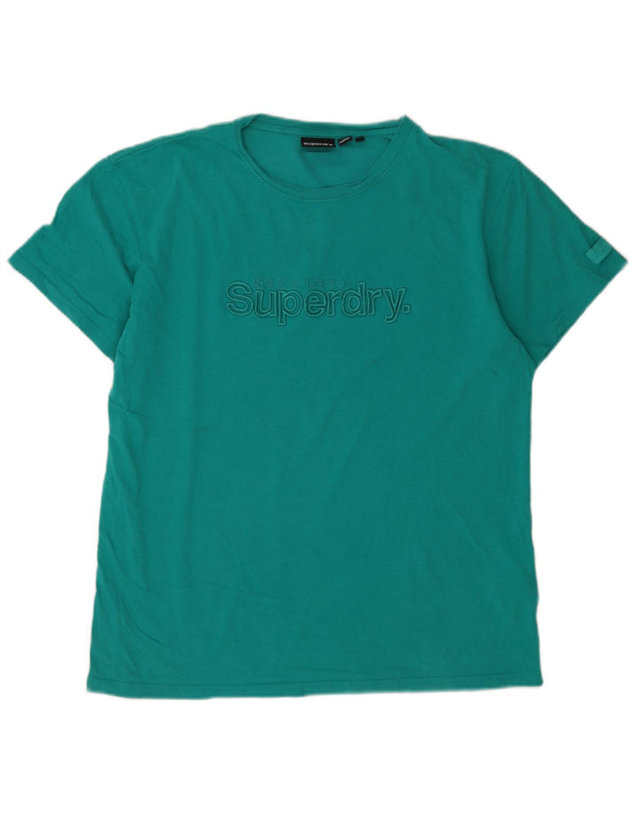 Superdry Mens Graphic T-Shirt Top Small Green Cotton