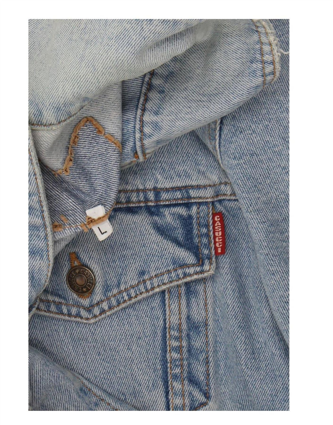 CASUCCI Mens Denim Jacket UK 40 Large Blue