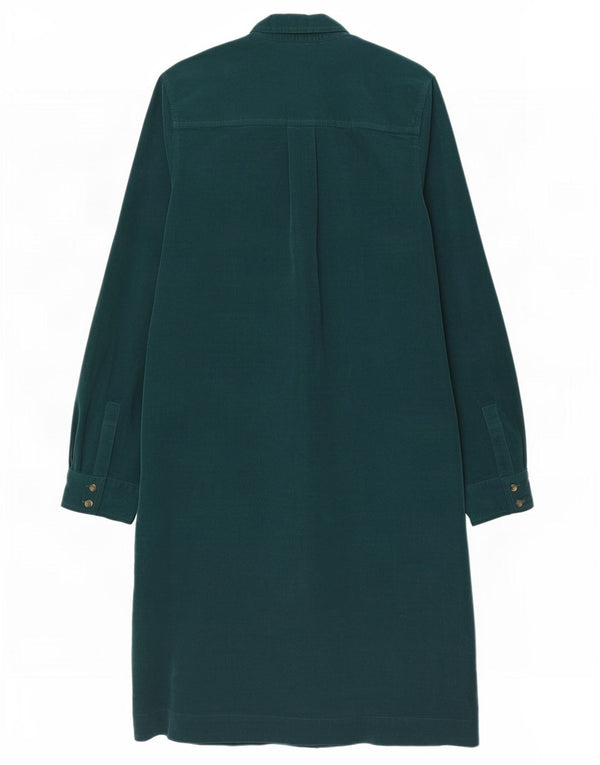 Crew Clothing Abito camicia da donna in velluto a coste UK 12 Cotone verde medio