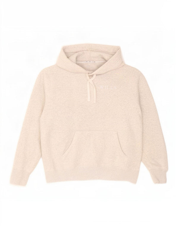 Jack Wills Womens Oversized Hoodie Jumper UK 10 Small Grey Flecked Cotton