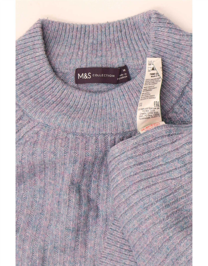 Marks & Spencer Womens Crew Neck Jumper Sweater UK 14 Medium Navy Blue