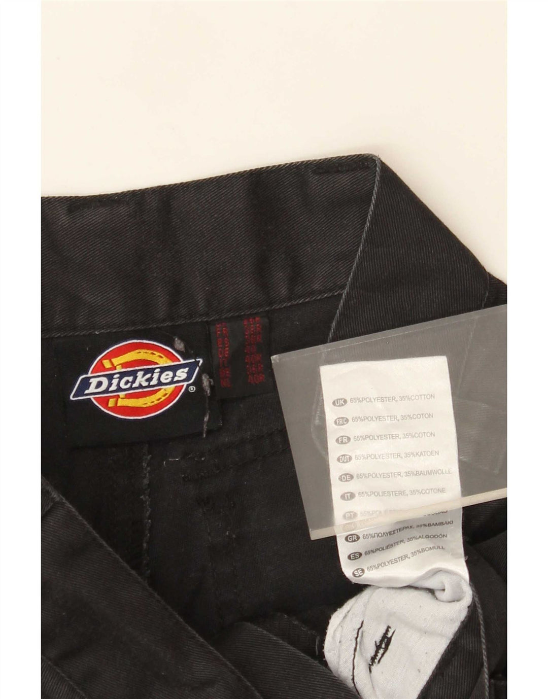 Dickies Pantalones cargo rectos para hombre W26 L30 Poliéster negro