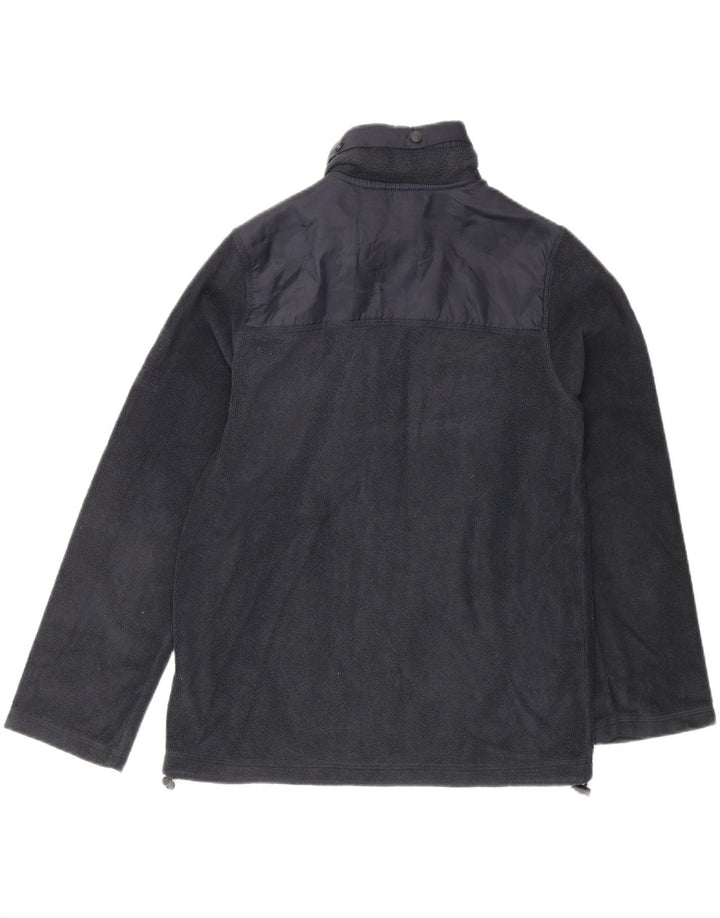 MASSIMO DUTTI Boys Graphic Fleece Jacket 11-12 Years Navy Blue Polyester