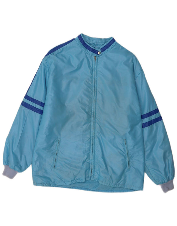 Giacca antipioggia vintage da donna con cappuccio UK 16 Large Blue Sports