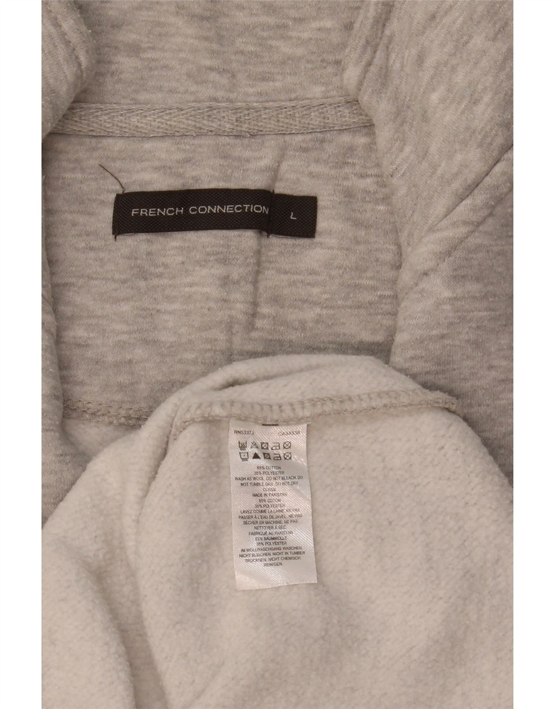 French Connection Mens Zip Neck Sweatshirt Jumper Large Grey Flecked Cotton